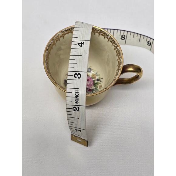 Vintage Continental Bavaria 18 Ivory Gold Trim Floral Pattern Demitasse Tea Cup - Picture 8 of 9
